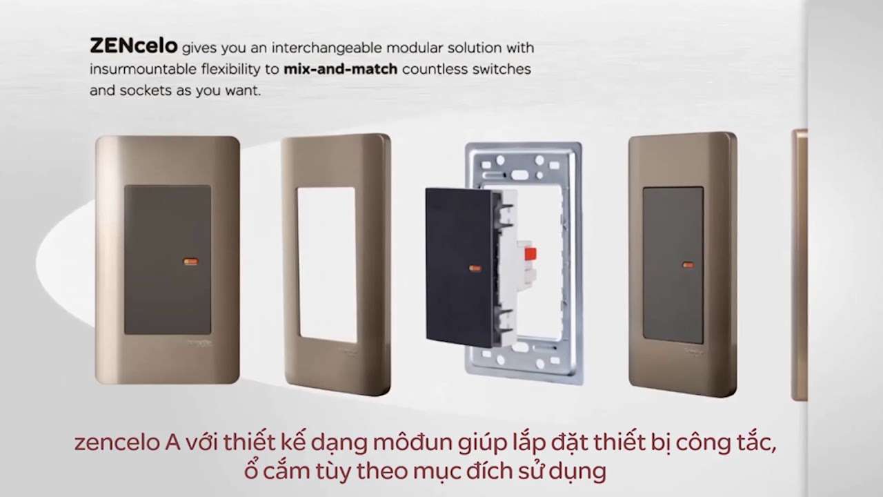 Cấu tạo và cách lắp ghép Công tắc ổ cắm Zencelo