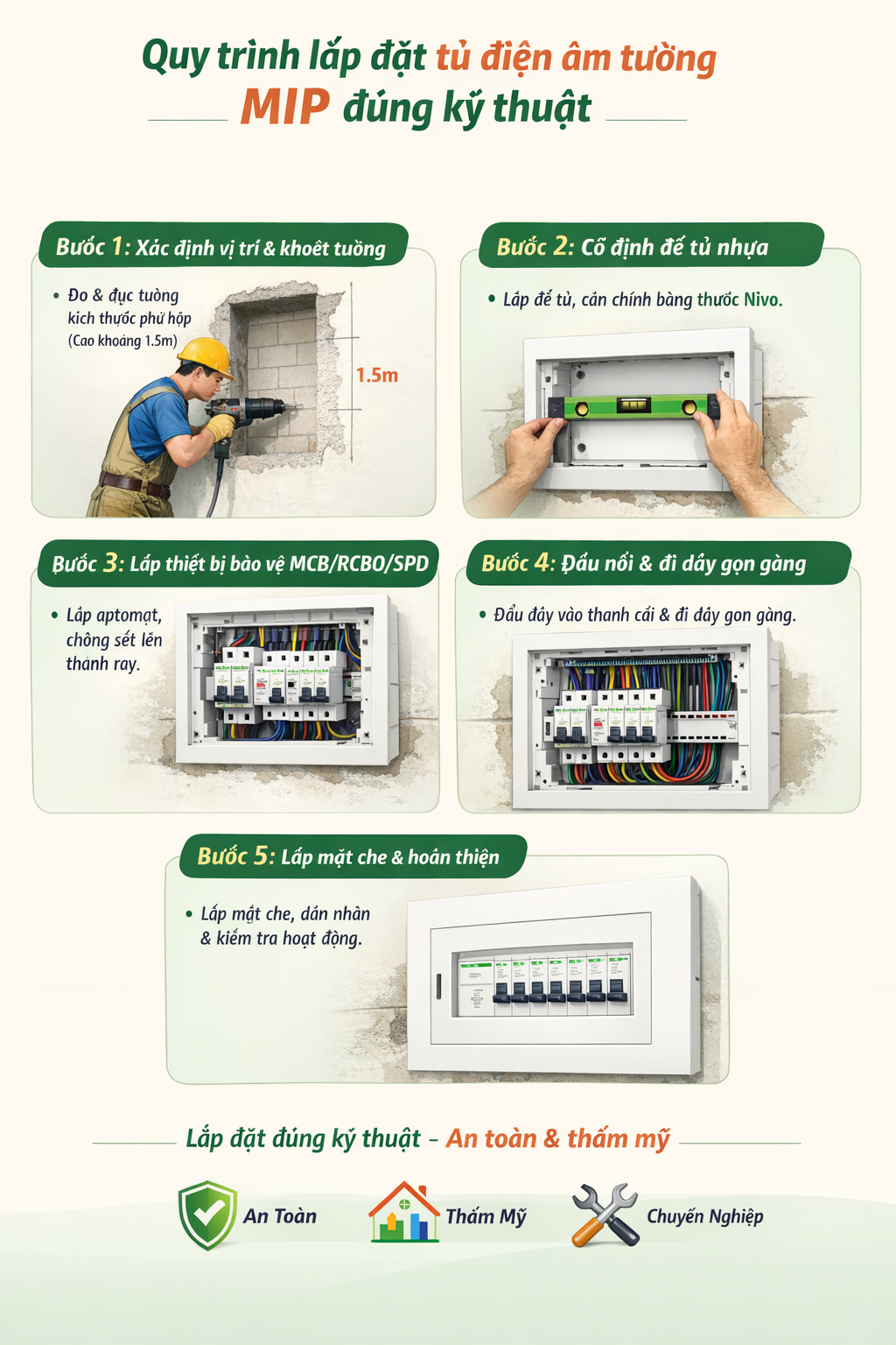 Lắp đặt tủ điện Schneider
