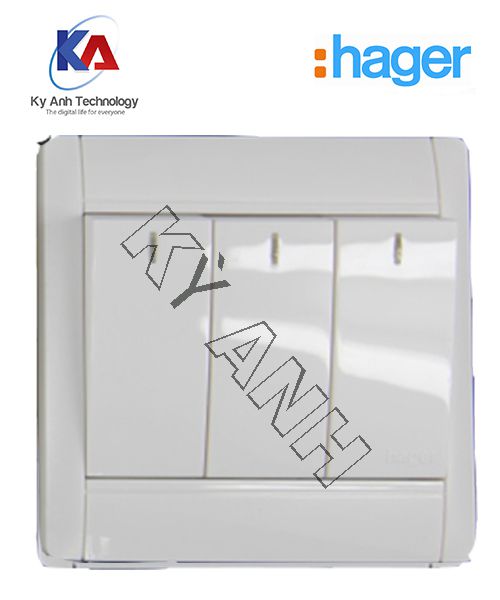 Công tắc ba hager 10088 WGL131 Không LED