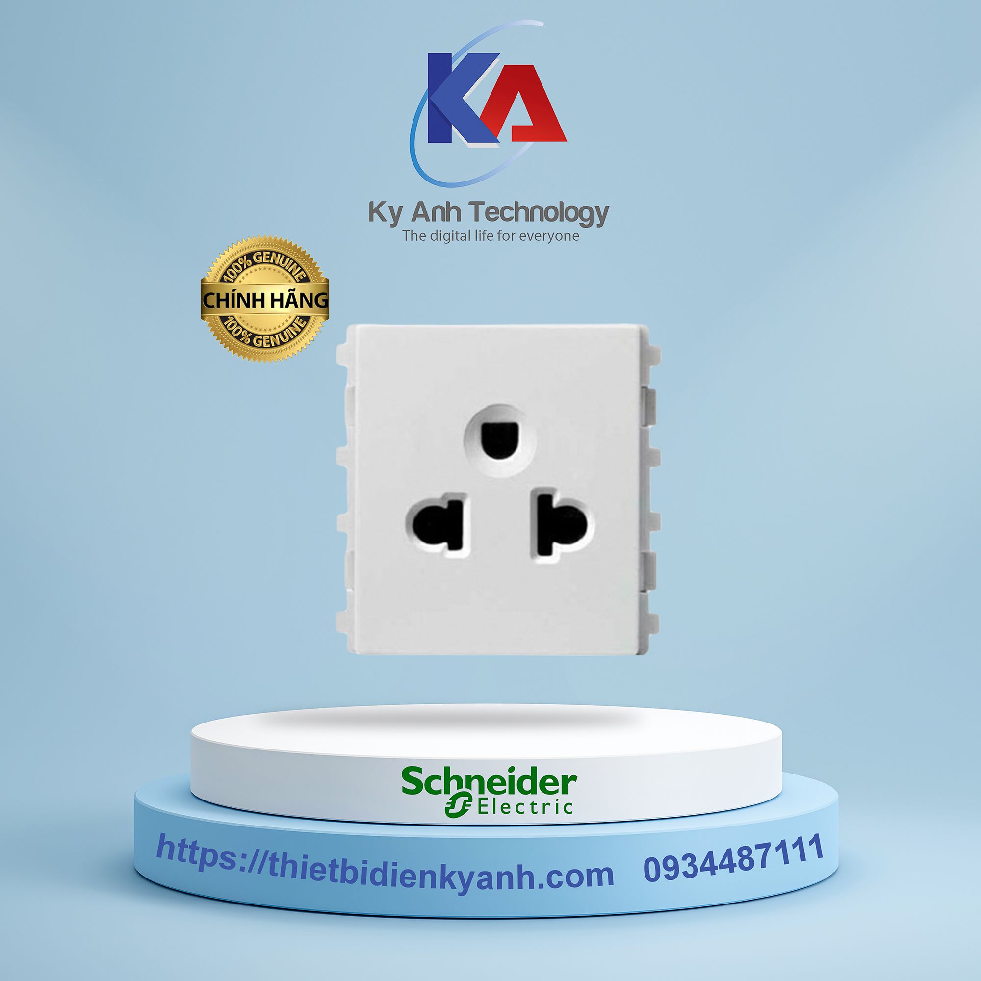 Ổ cắm đơn 3 chấu Schneider Zencelo A 84426MUES_WE_G19
