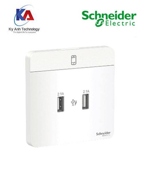 Bộ ổ sạc USB đôi 2.1A E8332USB_WE_G19 AvatarOn Schneider
