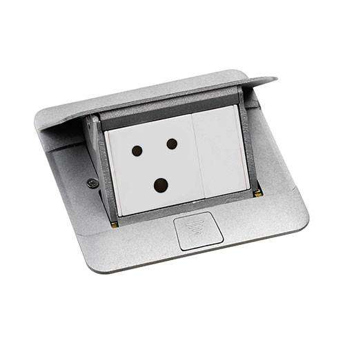 khung ổ cắm âm sàn màu nhôm legrand 3 module