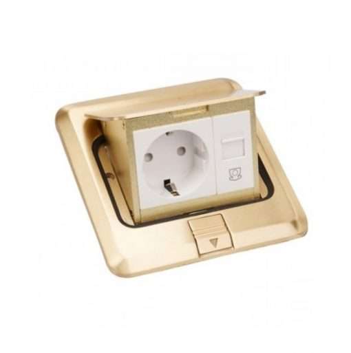 khung ổ cắm âm sàn màu đồng legrand 3 module