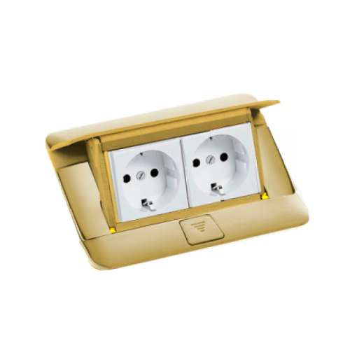 khung ổ cắm âm sàn màu đồng legrand 4 module