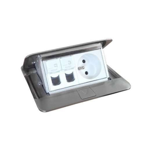 khung ổ cắm âm sàn màu thép legrand 4 module
