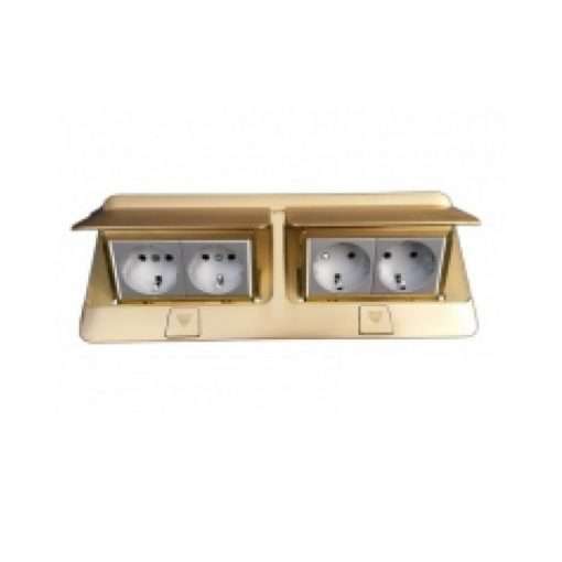 khung đôi ổ cắm âm sàn màu đồng legrand 2x4 module