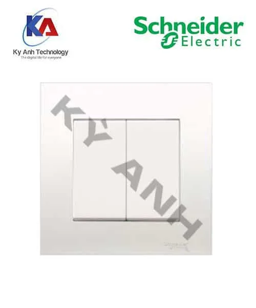 Công tắc đôi 1 chiều Schneider Vivace màu trắng KB32_1_WE
