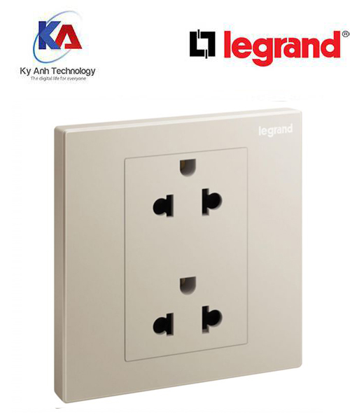 Ổ cắm đôi 3 chấu Galion Màu champagne – 282436-c2