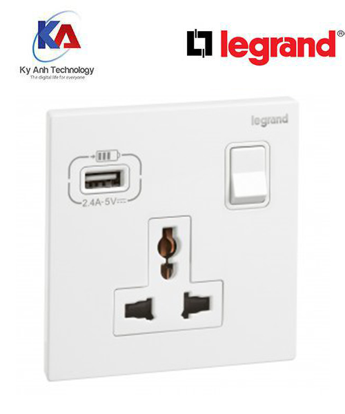 Ổ cắm đơn đa năng có USB sạc Galion – 282442