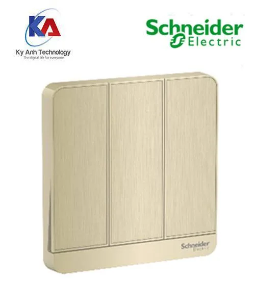 Công tắc ba 1 chiều 16A Schneider AvatarOn, màu vàng đồng, model E8333L1LED_WG_G19