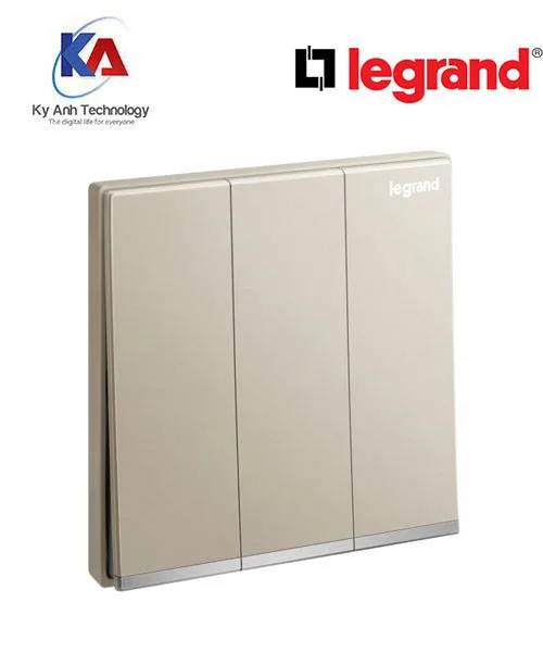 cong-tac-ba-galion-mau-c2 Công tắc ba 1 chiều Galion Legrand màu champagne, 3 phím bấm liền khối