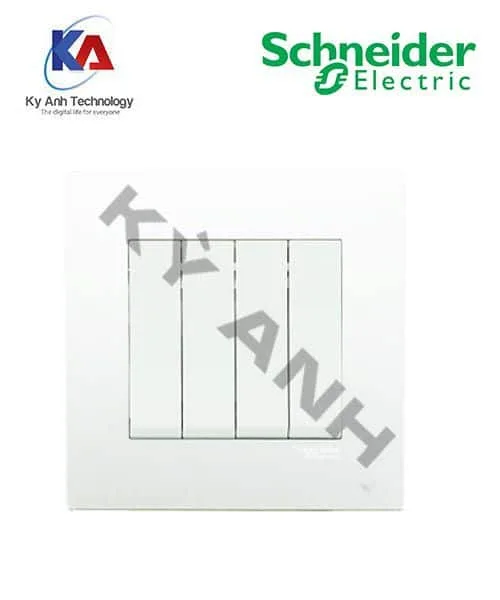 Công tắc bốn 1 chiều Schneider Vivace màu trắng KB34_1_WE