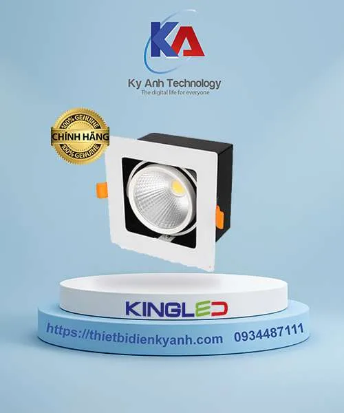 Đèn Led Âm Trần Hộp Rọi 10w Kingled GL-1*10SS-V120-V/TT/T