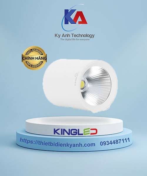 Đèn LED Ống Bơ Chiếu Rọi Peridot 15W KingLED vỏ trắng OBR-15SS-V-TT-T-T