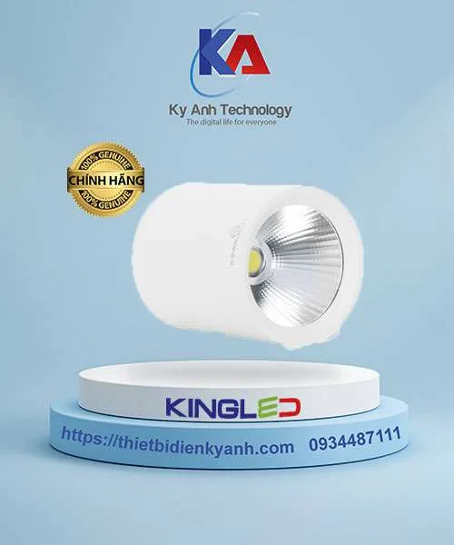 Đèn LED Ống Bơ Chiếu Rọi Peridot 20W KingLED vỏ trắng OBR-20SS-V-TT-T-T