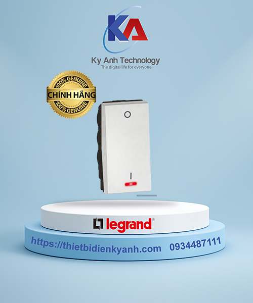 Công tắc 1 chiều 2 cực 20A có đèn 1M Legrand Arteor 572014