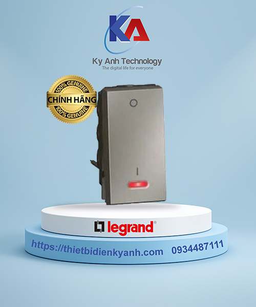 Công tắc 1 chiều 2 cực 20A có đèn 1M Legrand Arteor 572514