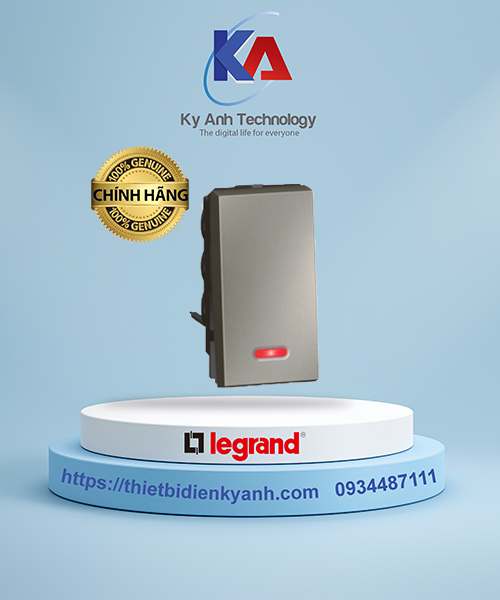 Công tắc 2 chiều 1M màu xám có đèn Legrand Arteor 572506