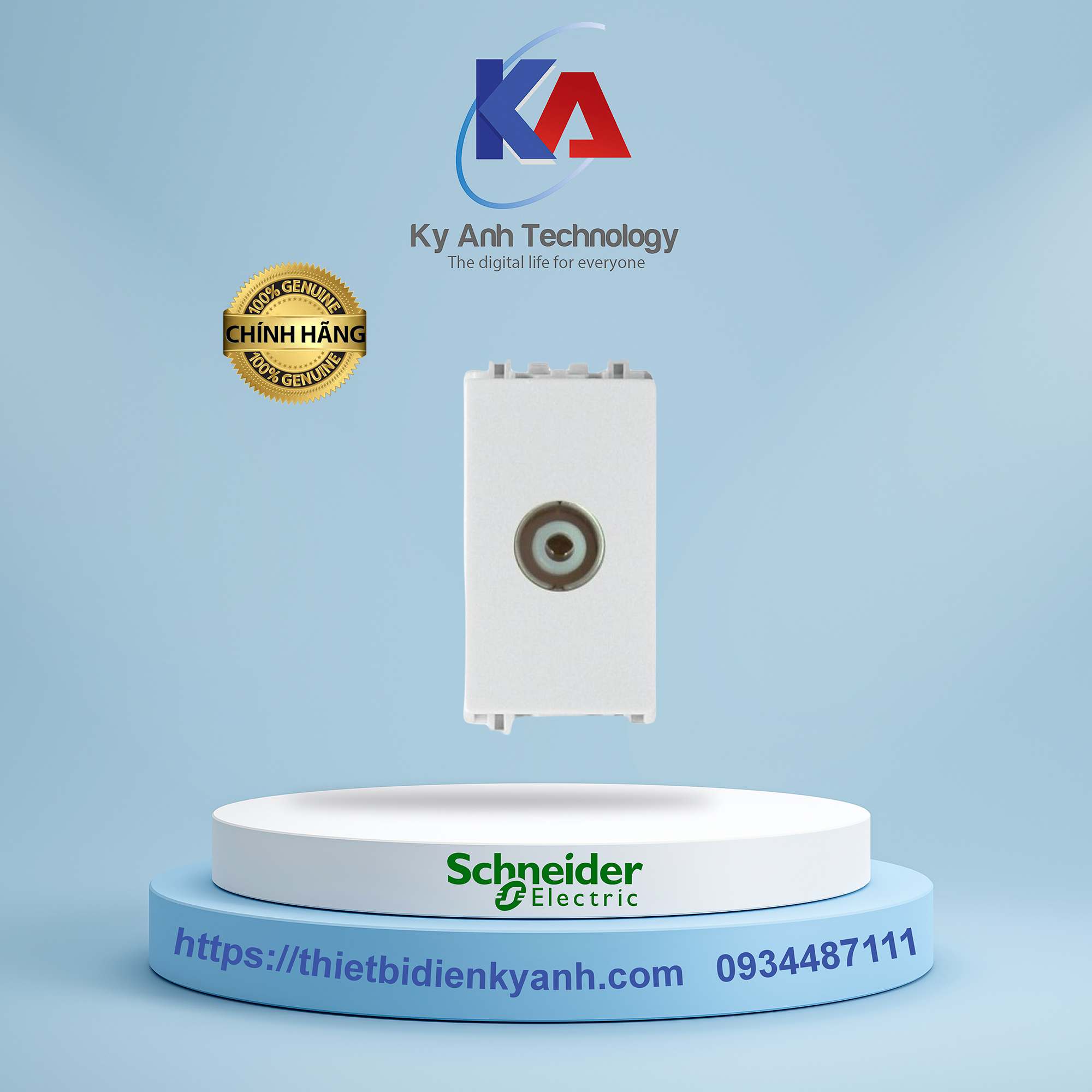 Ổ tivi đơn Schneider Zencelo A size S 8431STV_WE_G19