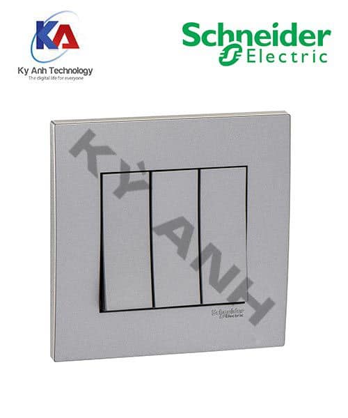 BỘ 4 CÔNG TẮC 1 CHIỀU VIVACE MÀU BẠC SCHNEIDER PREMIUM KB34_1_AS