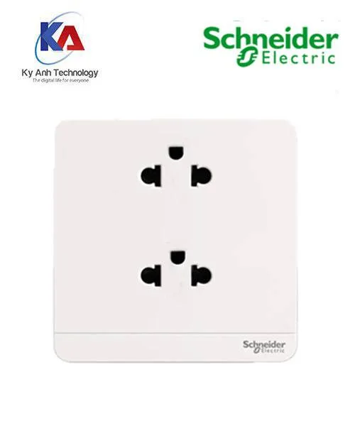 Ổ cắm đôi 3 chấu 16A Schneider AvatarOn, màu trắng, model E83426UES2_WE_G19