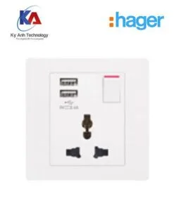 Ổ cắm đơn 3 chấu 16A Kèm 2 USB 2.1A WGMS116ISUSB