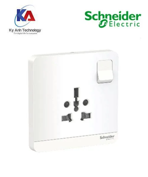Ổ cắm đơn đa năng có công tắc 16A Schneider AvatarOn, màu trắng, model E8315TS_WE_G19