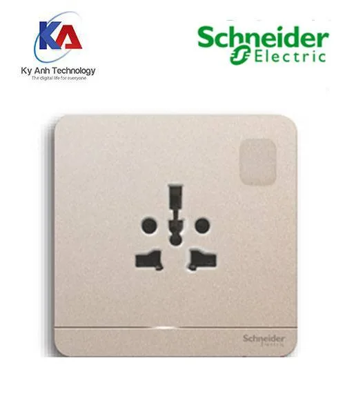 Ổ cắm đơn đa năng có công tắc Schneider AvatarOn, màu vàng đồng