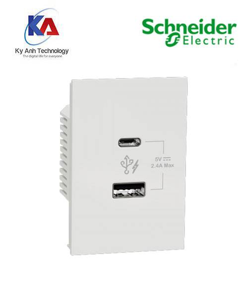 Ổ sạc USB type A+C, 2.4A, size 2S AvatarOn A M3T_USB2_WE