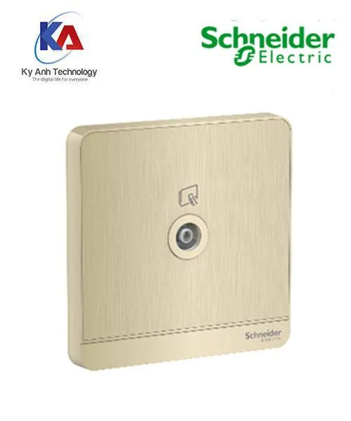 Ổ cắm TV đơn Schneider AvatarOn, màu vàng đồng