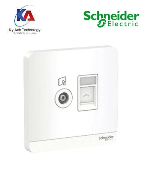 Ổ cắm TV kết hợp mạng Schneider AvatarOn, màu trắng