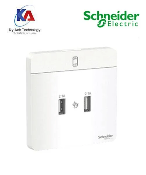 o-usb-doi-avataron-mau-trang Ổ sạc USB đôi 2.1A Schneider AvatarOn, màu trắng
