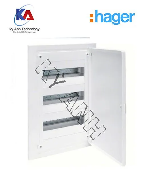 tu-dien-am-tuong-36-module-hager-vf312pm Vỏ tủ điện âm tường cánh nhựa 36 module Hager VF312PM - Thiết Bị Điện Kỳ Anh