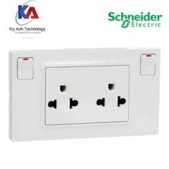 Bộ ổ cắm đôi 3 chấu có công tắc 16A Miluz E M3TS_SIS_WE