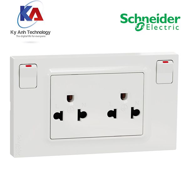 Bộ ổ cắm đôi 3 chấu có công tắc 16A M3TS_SIS_WE