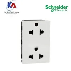 Ổ cắm đôi 3 chấu 16A, size E Miluz E M3TS426UST2_WE