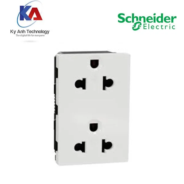 Ổ cắm đôi 3 chấu 16A, size E Miluz E M3TS426UST2_WE - Thiết Bị Điện Kỳ Anh