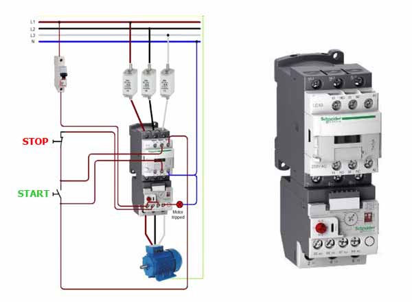 Đấu nối Contactor với động cơ