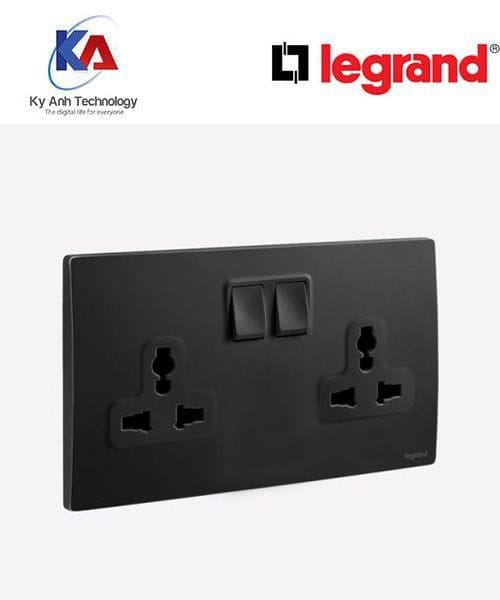 281122BB-legrand-mallia-senses Ổ cắm đôi đa năng kèm công tắc Legrand Mallia Senses màu đen 281122BB