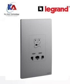 Ổ cắm cạo râu 2 điện áp 120V/230V Legrand Mallia Senses màu xám bạc 281135DS