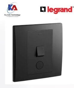 Công tắc 20A/250V có đèn báo kèm nút nhấn tròn Legrand Mallia Senses màu đen