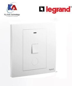 Công tắc 20A/250V có đèn báo kèm nút nhấn tròn Legrand Mallia Senses màu trắng