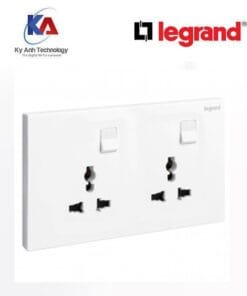 Ổ cắm đôi đa năng kèm công tắc Legrand Mallia Senses màu trắng 281122MW