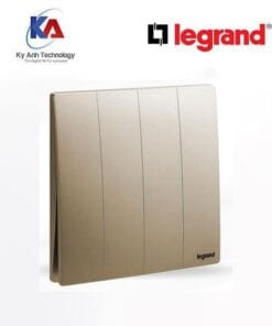Công tắc bốn 1 chiều Legrand Mallia Senses màu vàng đồng