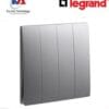 Công tắc bốn 1 chiều Legrand Mallia Senses màu xám bạc
