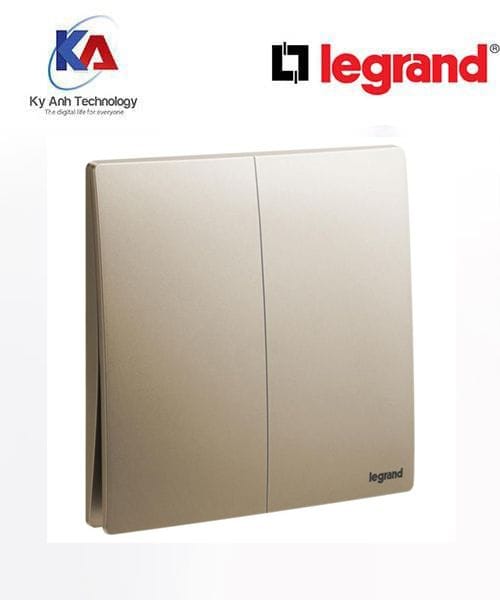 Công tắc đôi 1 chiều Legrand Mallia Senses màu vàng đồng