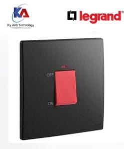 Công tắc cầu dao 32A/45A núm đỏ có đèn báo Legrand Mallia Senses màu đen