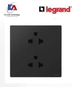 Ổ cắm đôi 3 chấu Legrand Mallia Senses màu đen 281104BB
