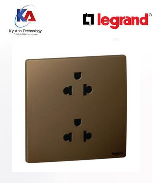 Ổ cắm đôi 3 chấu Legrand Mallia Senses màu vàng đồng 281104DB