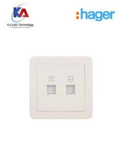 Ổ cắm điện thoại RJ11 + mạng RJ45 Cat 5e Hager Inspire WGCT2RJRJ5